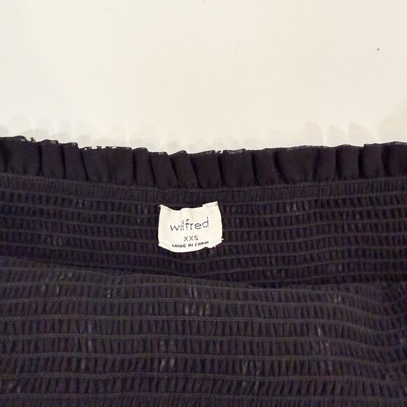 Wilfred Aritzia Long Sleeve Laken Smocked Mini Dress in Black Floral Sz XXS - Picture 6 of 11